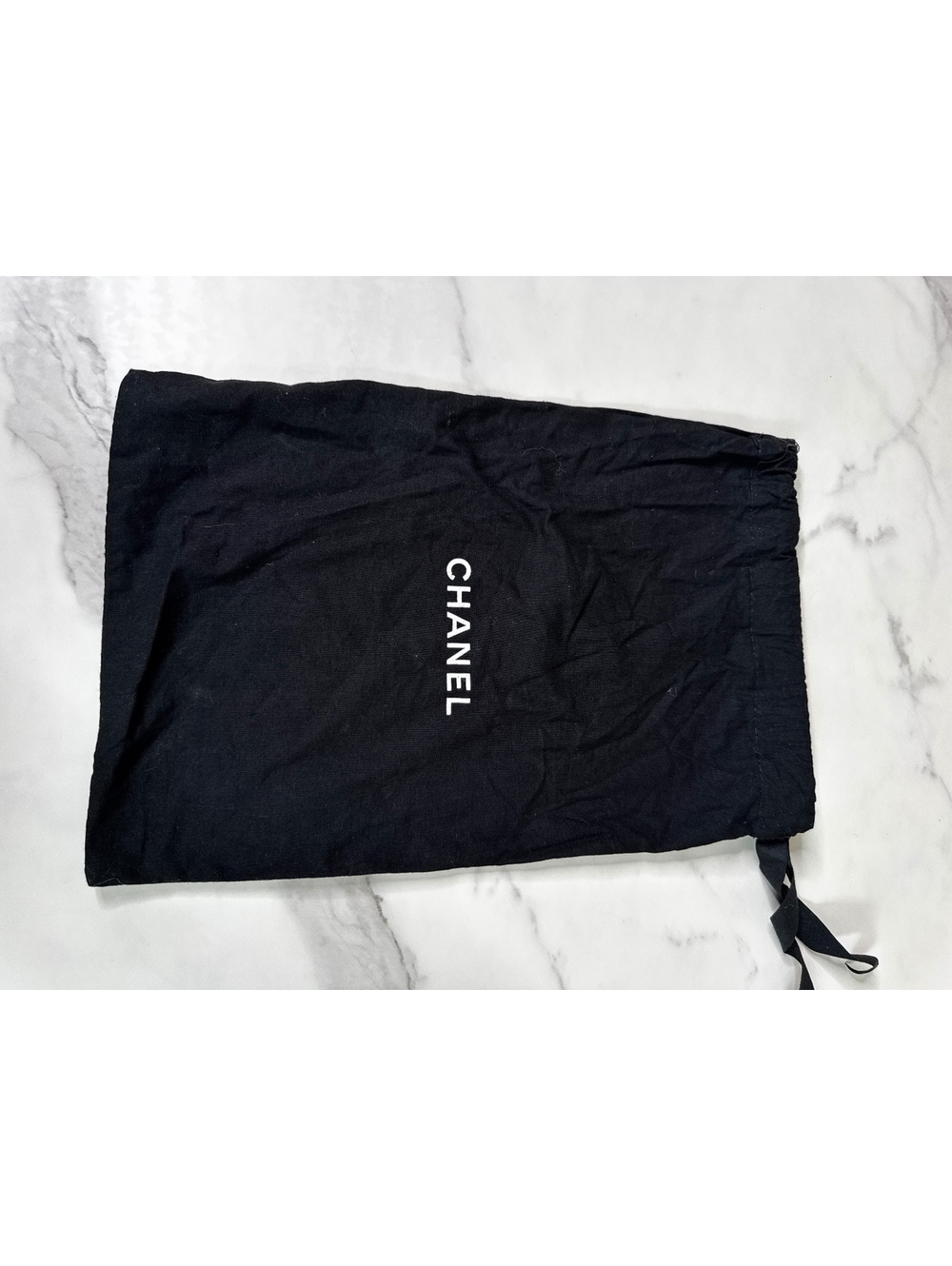 Chanel black cotton dust bag 13x9